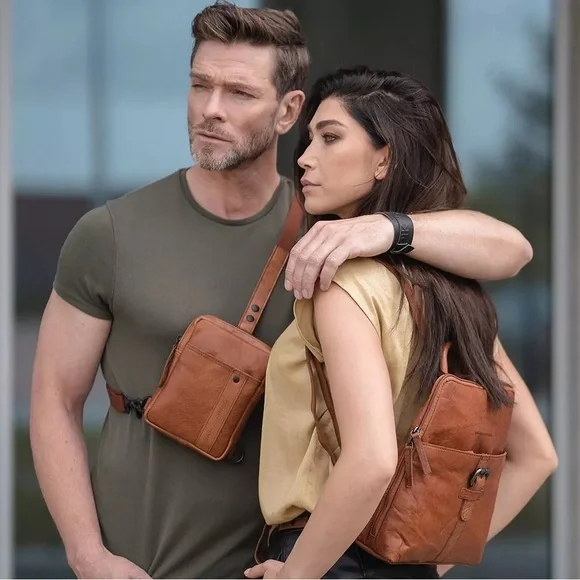 Spikes & Sparrow Brown Leather Backpack - Picture 3 of 16